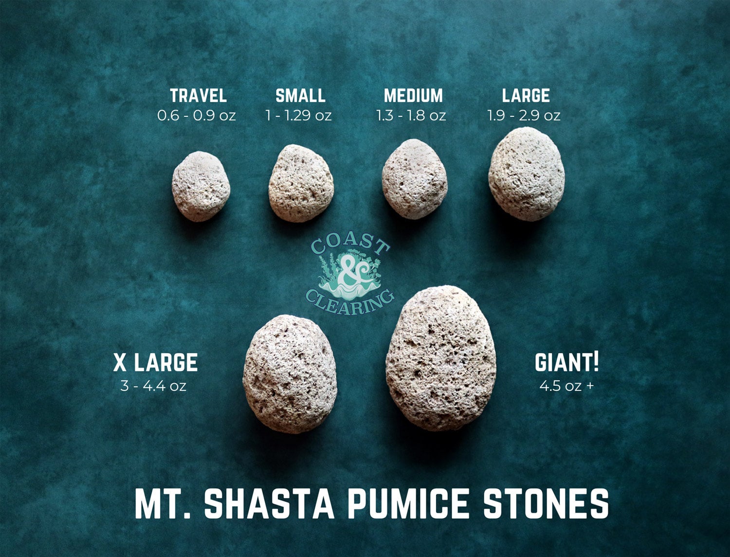 Natural Mt. Shasta Pumice Stone, Multiple Sizes - for Pedicures